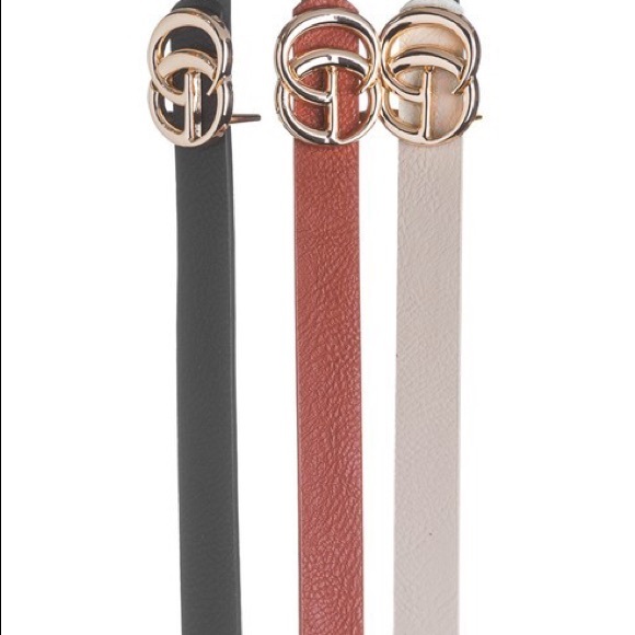 Black Skinny Belt Nude Gold Women Fashion Jewelry - Picture 3 of 3